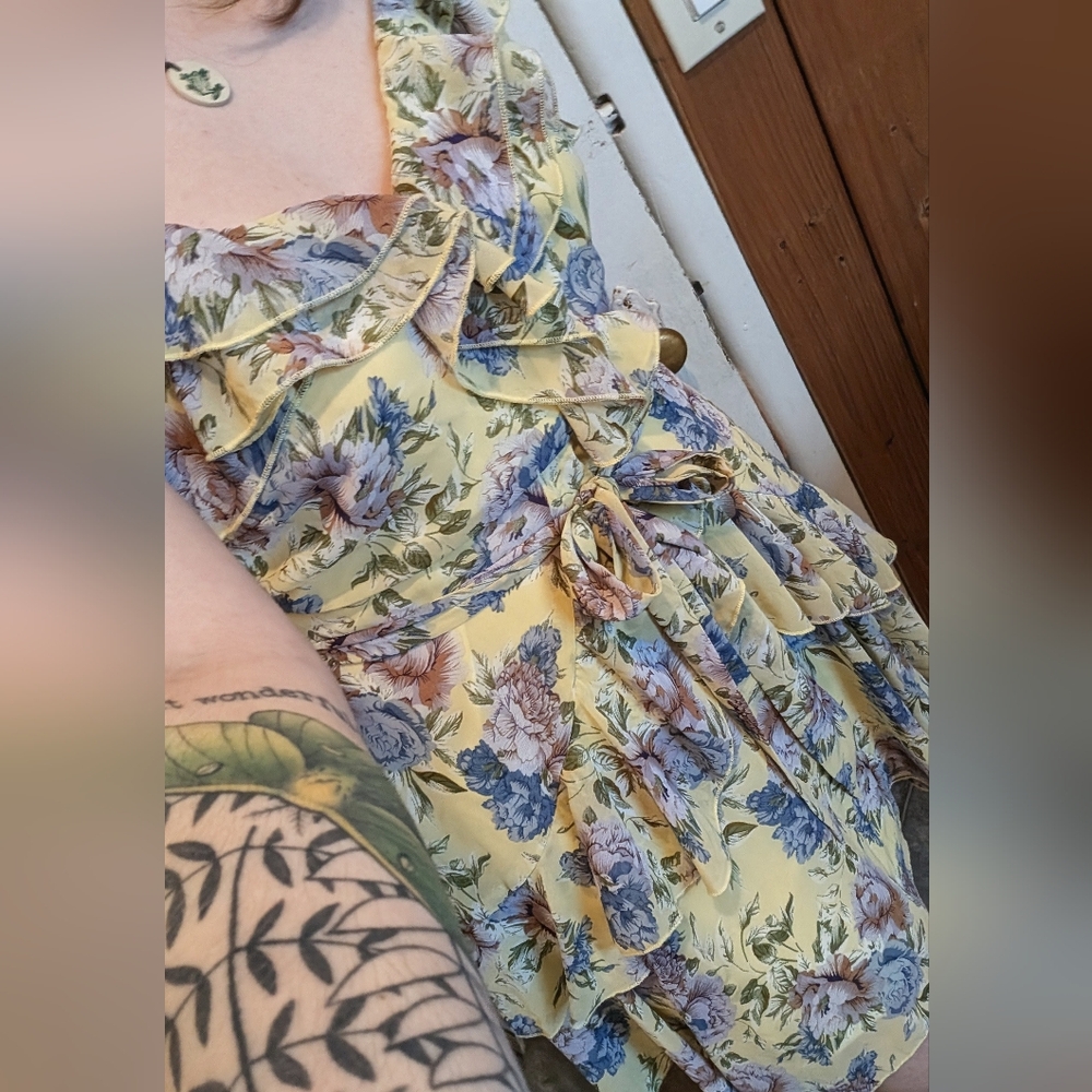 Yellow Floral Minidress